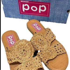 POP TERRACOTTA COLOR SLIDE SANDALS SEA SHORE COLLECTION WOMENS NEW IN BOX